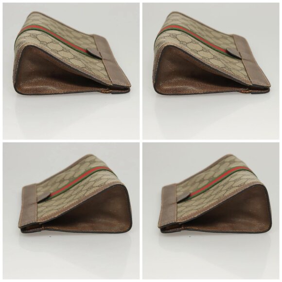 GUCCI GG Supreme Web Sherry Line Clutch Bag PVC Beige Red 89 01 001 Auth BA1880 - Picture 16 of 16